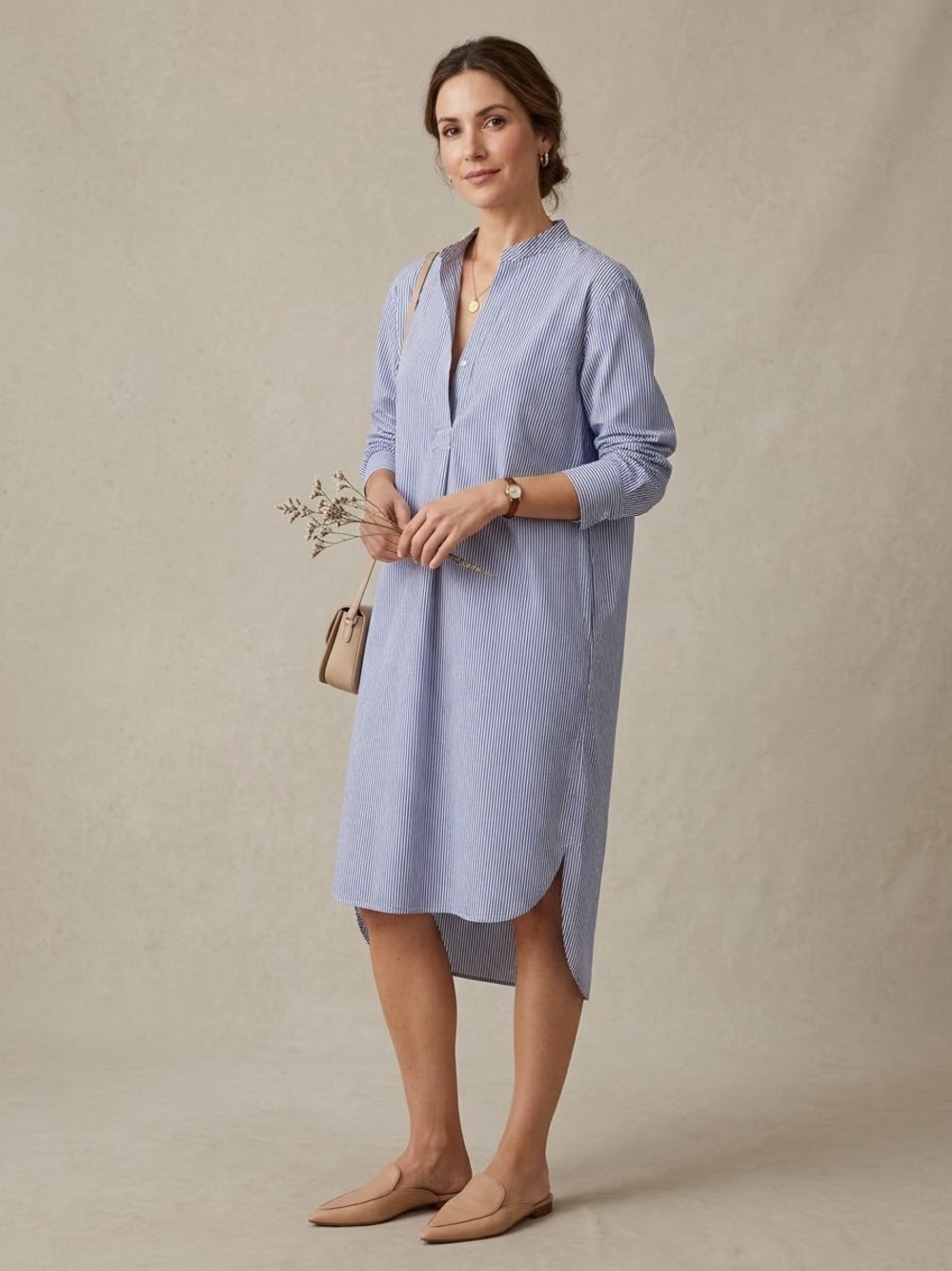 Nili Lotan Striped Tunic Dress Size XL – Quiet Luxury & Resort Style